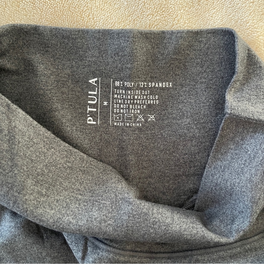 NWOT P’tula Biker Shorts. Size Medium. Blue/Gray - Picture 3 of 3